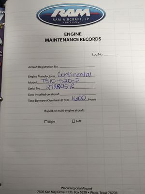 Engine log page 1
